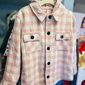 Girls Misty Rose Hooded Shacket